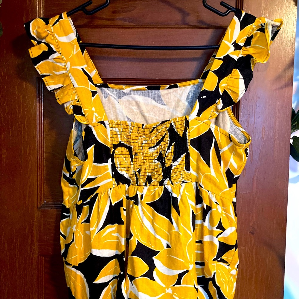 Who What Wear Yellow Black Printed Top M - Picture 2 of 3